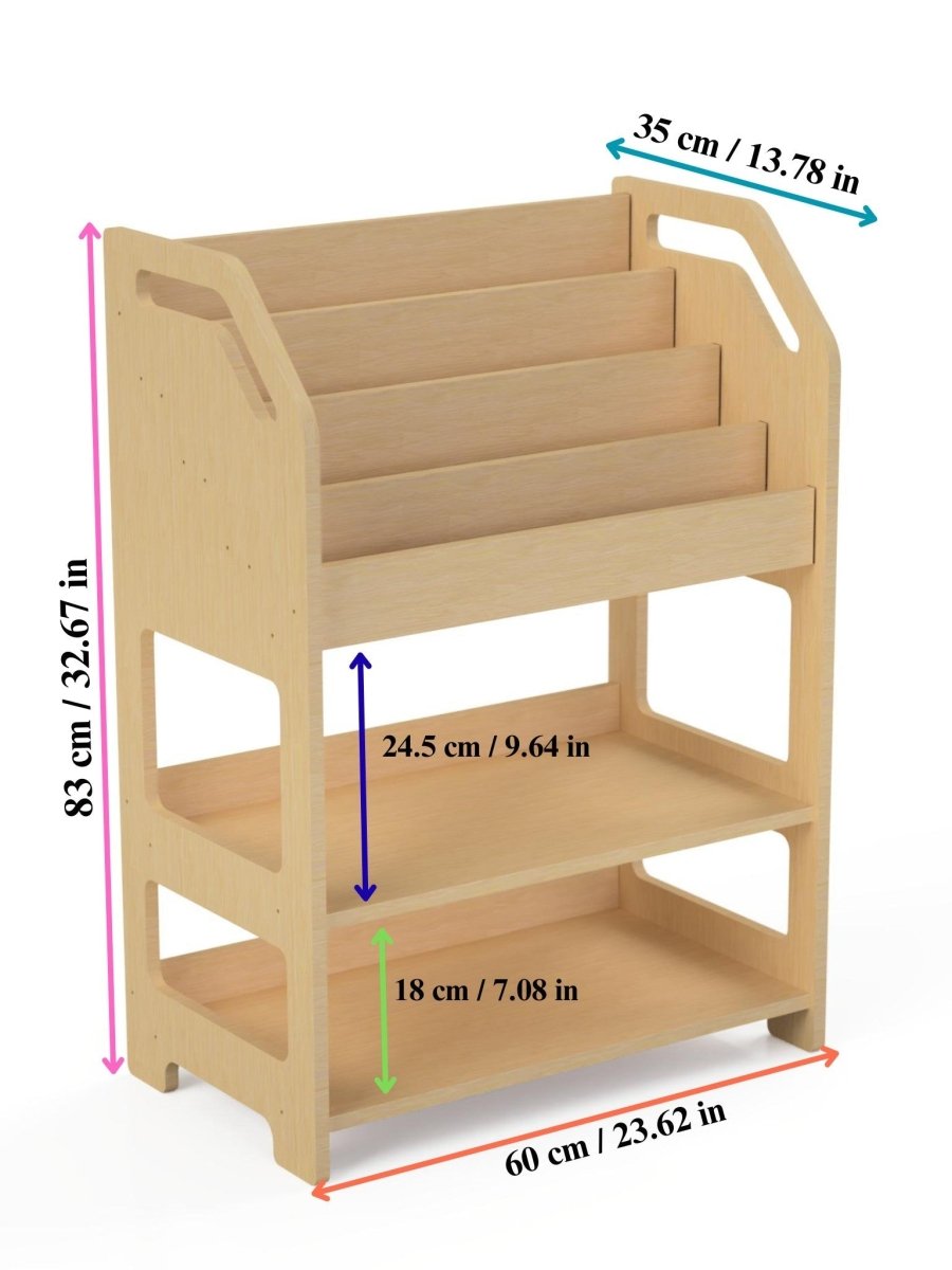 Montessori Wooden 3-Level Open Shelf Unit - Tiny Tugz™
