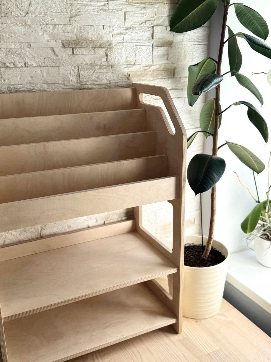 Montessori Wooden 3-Level Open Shelf Unit - Tiny Tugz™