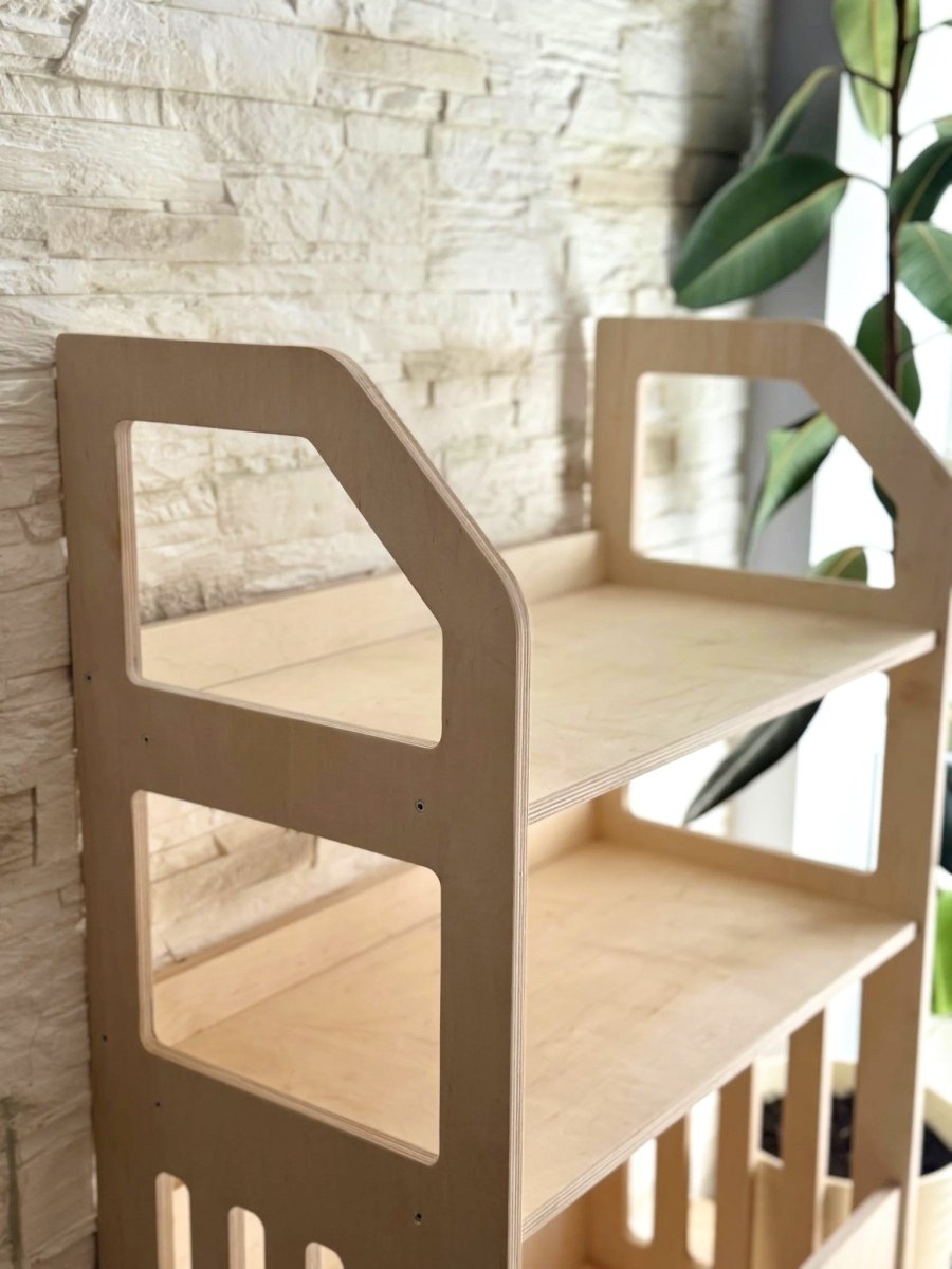 Montessori Wooden 3-Level Open Shelf Unit - Tiny Tugz™