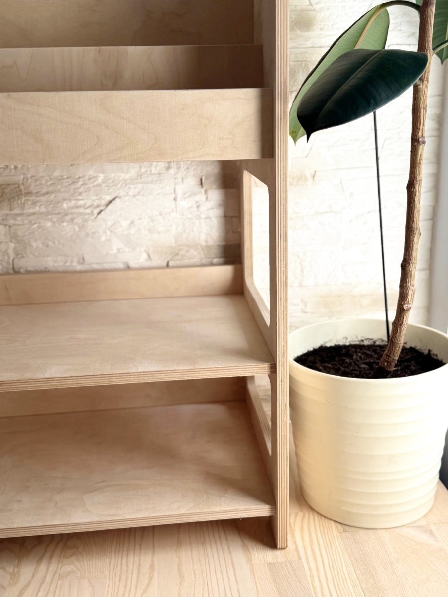 Montessori Wooden 3-Level Open Shelf Unit - Tiny Tugz™