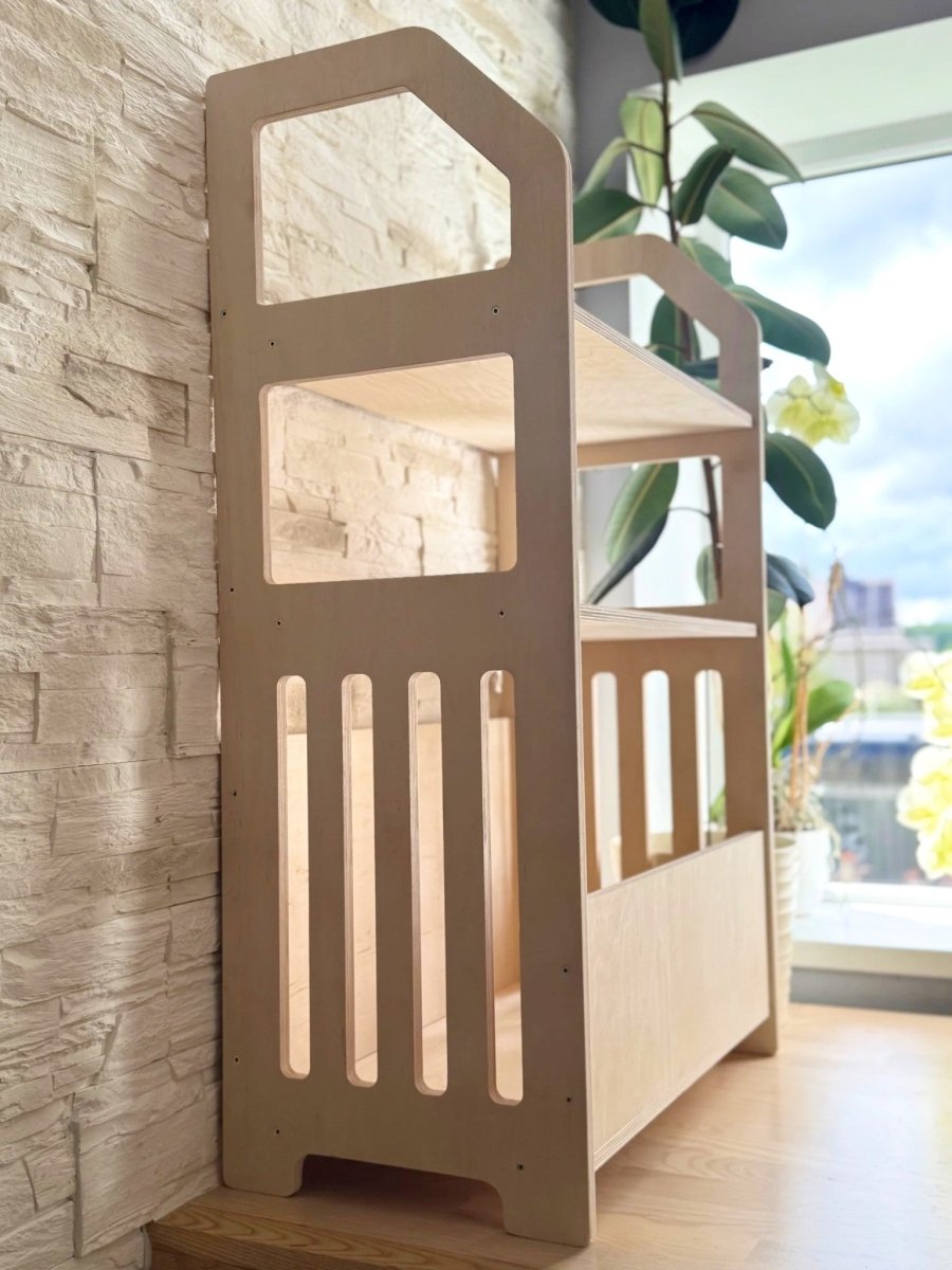 Montessori Wooden 3-Level Open Shelf Unit - Tiny Tugz™