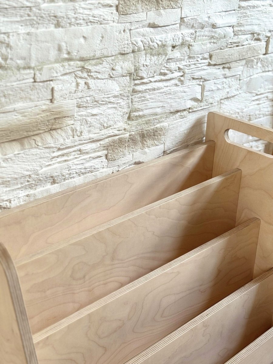 Montessori Wooden 4-Tier Book Display Shelf - Tiny Tugz™