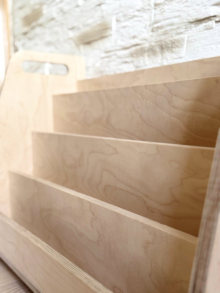 Montessori Wooden 4-Tier Book Display Shelf - Tiny Tugz™