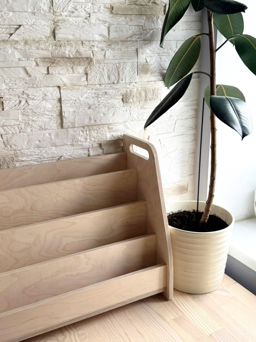 Montessori Wooden 4-Tier Book Display Shelf - Tiny Tugz™