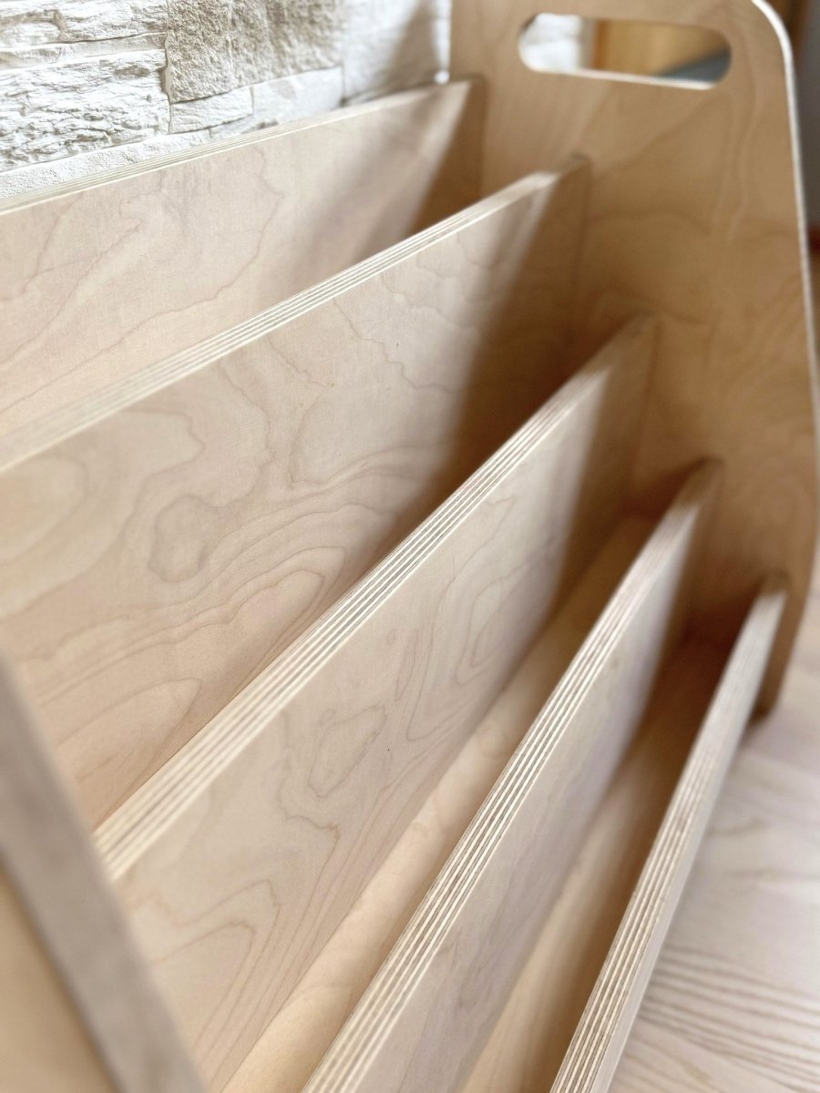 Montessori Wooden 4-Tier Book Display Shelf - Tiny Tugz™