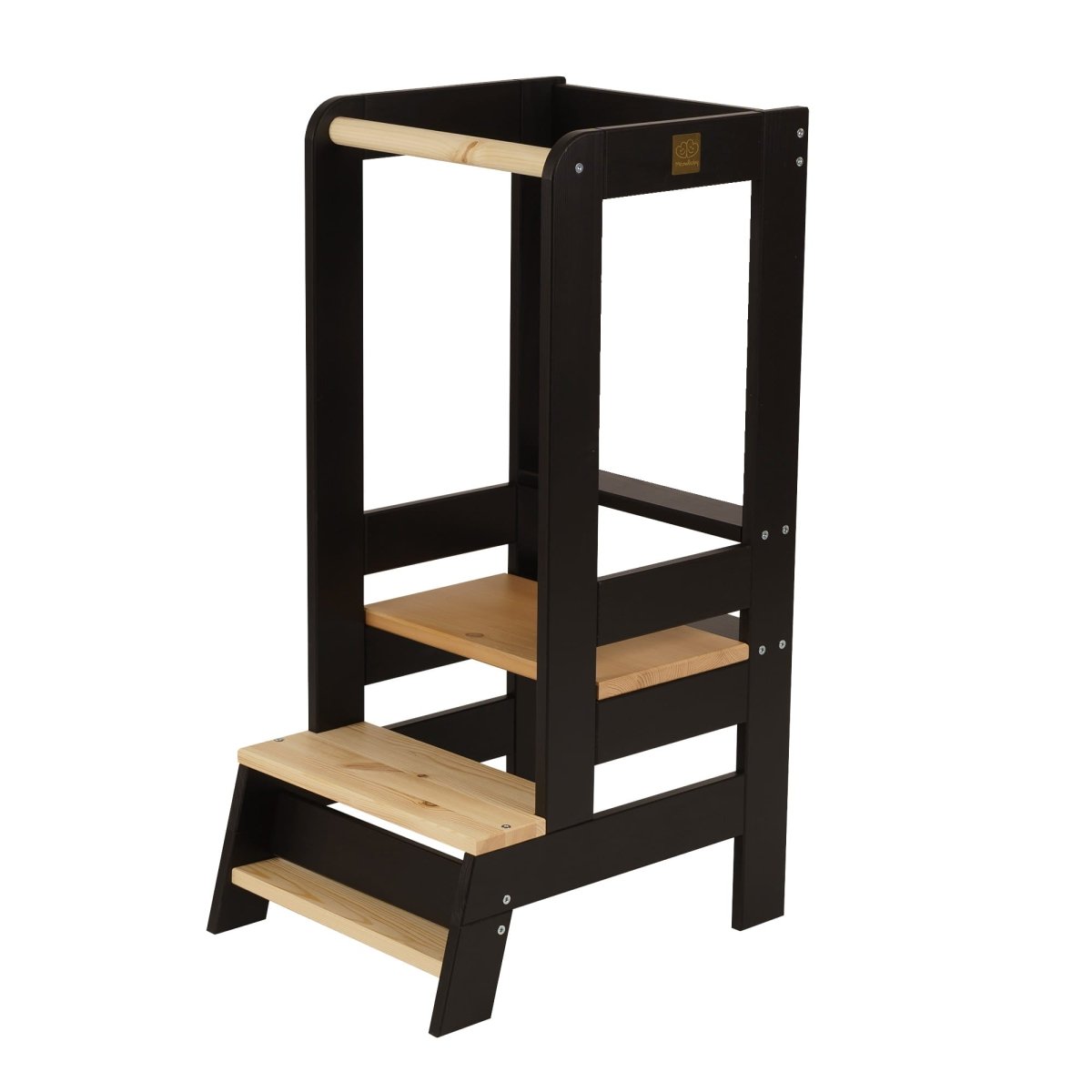 Montessori Wooden Adjustable Learning Tower for Kids (Black) - Tiny Tugz™