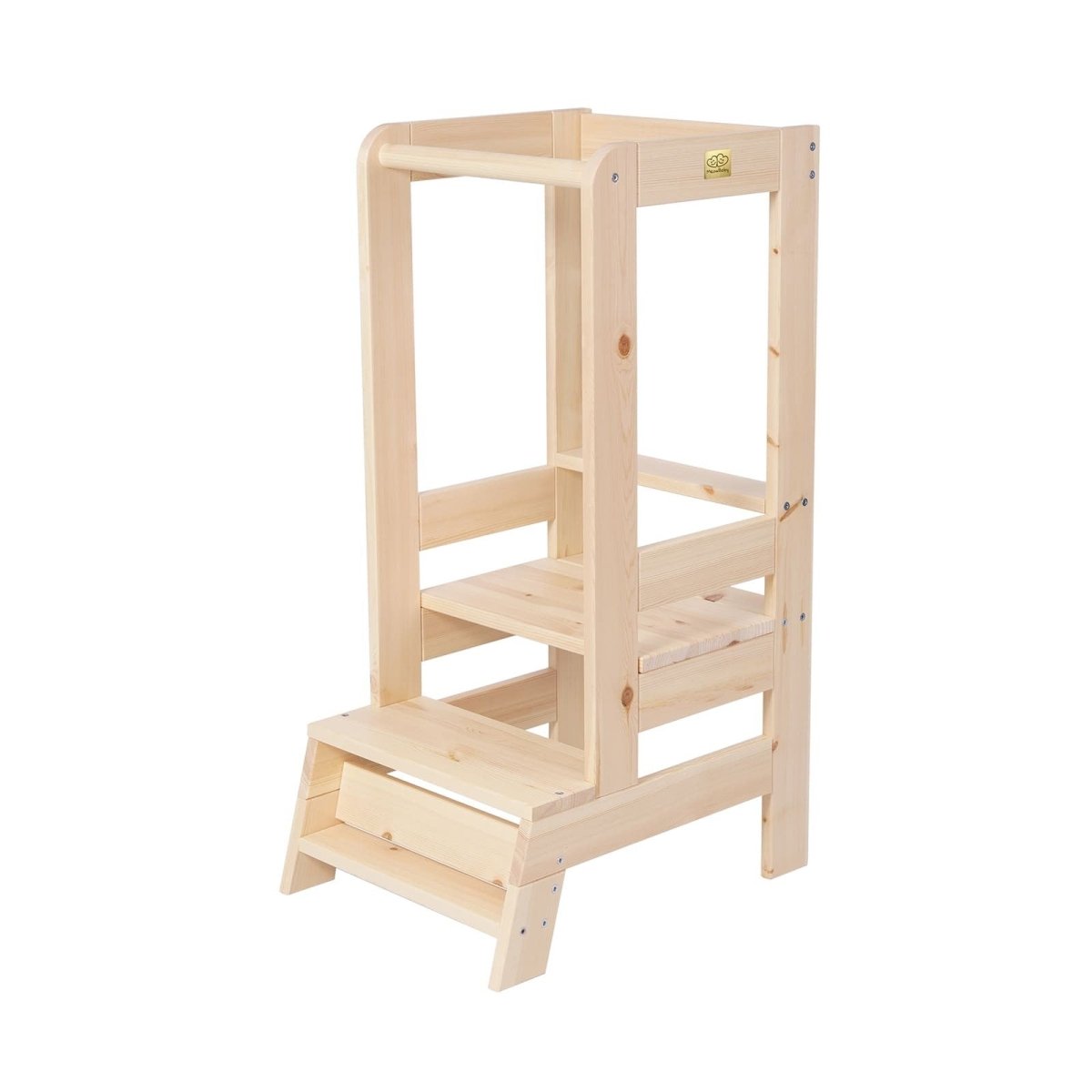 Montessori Wooden Adjustable Learning Tower for Kids (Natural Wood) - Tiny Tugz™