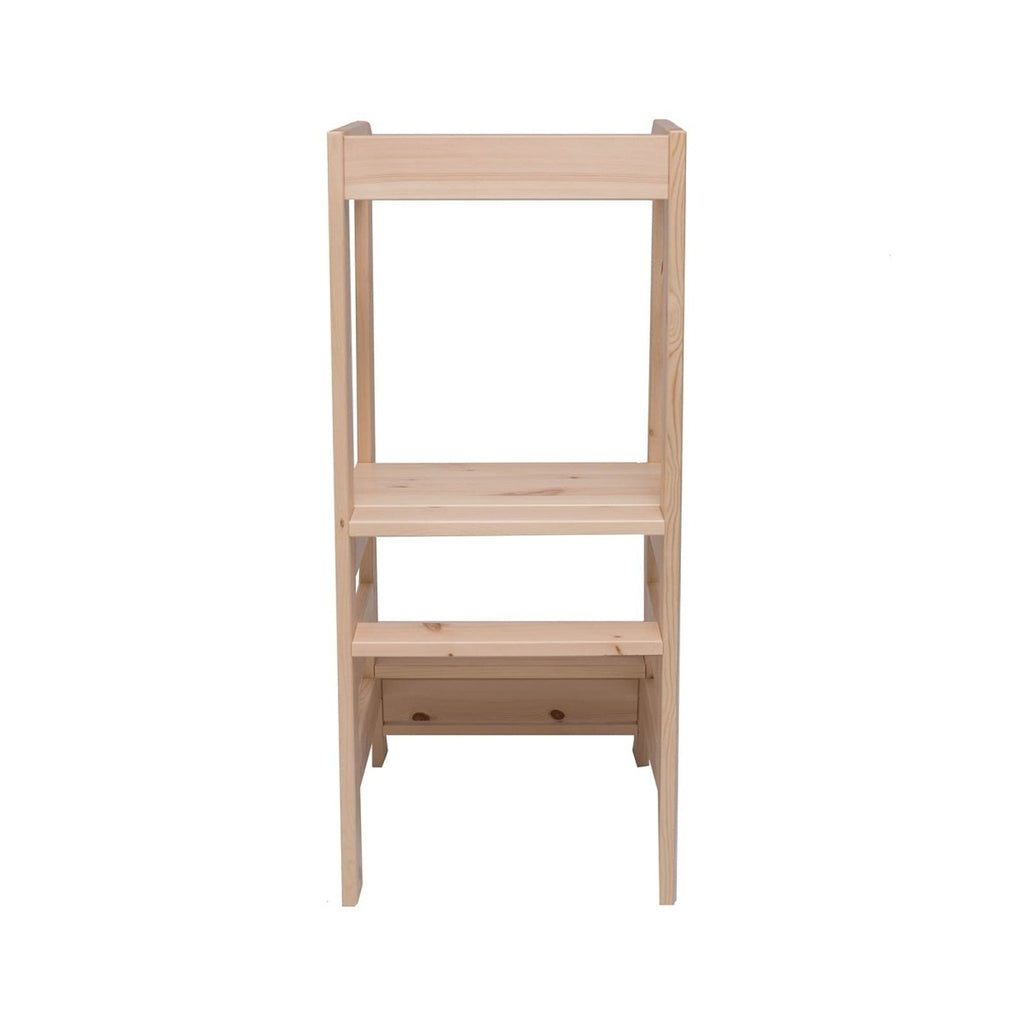 Montessori Wooden Adjustable Learning Tower for Kids (Natural Wood) - Tiny Tugz™