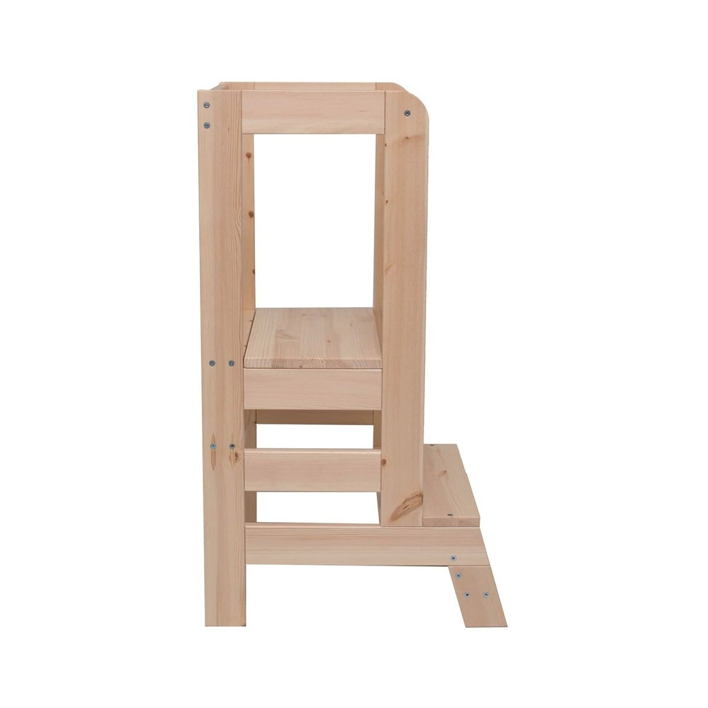 Montessori Wooden Adjustable Learning Tower for Kids (Natural Wood) - Tiny Tugz™