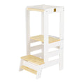 Montessori Wooden Adjustable Learning Tower for Kids (White) - Tiny Tugz™