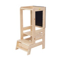 Montessori Wooden Adjustable Learning Tower with Drawing Board (Natural Wood) - Tiny Tugz™