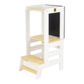 Montessori Wooden Adjustable Learning Tower with Drawing Board (White) - Tiny Tugz™