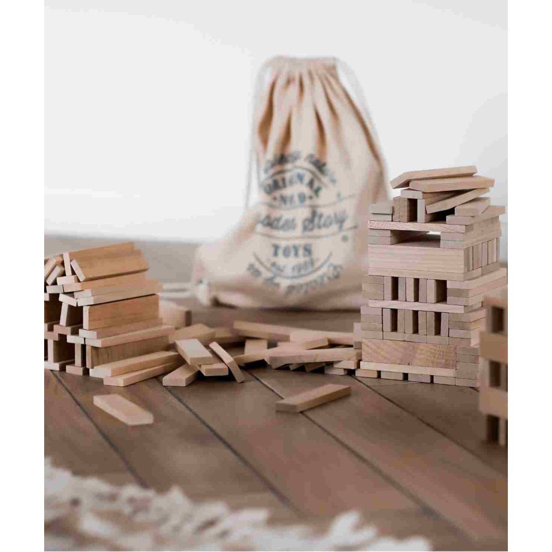Montessori Wooden Blocks (200-Piece Natural Colours) - Tiny Tugz™