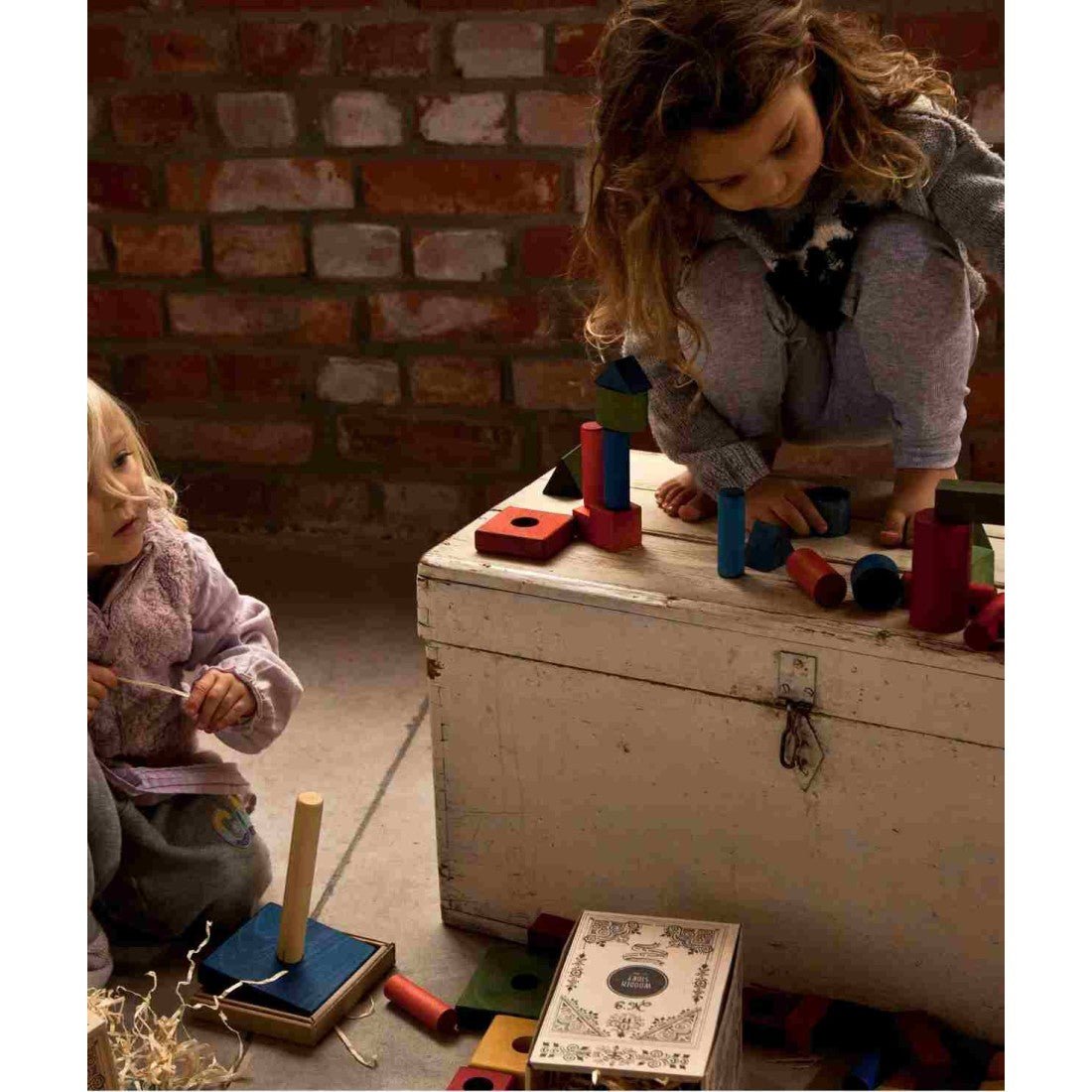 Montessori Wooden Blocks (30-Piece Cool Colours) - Tiny Tugz™