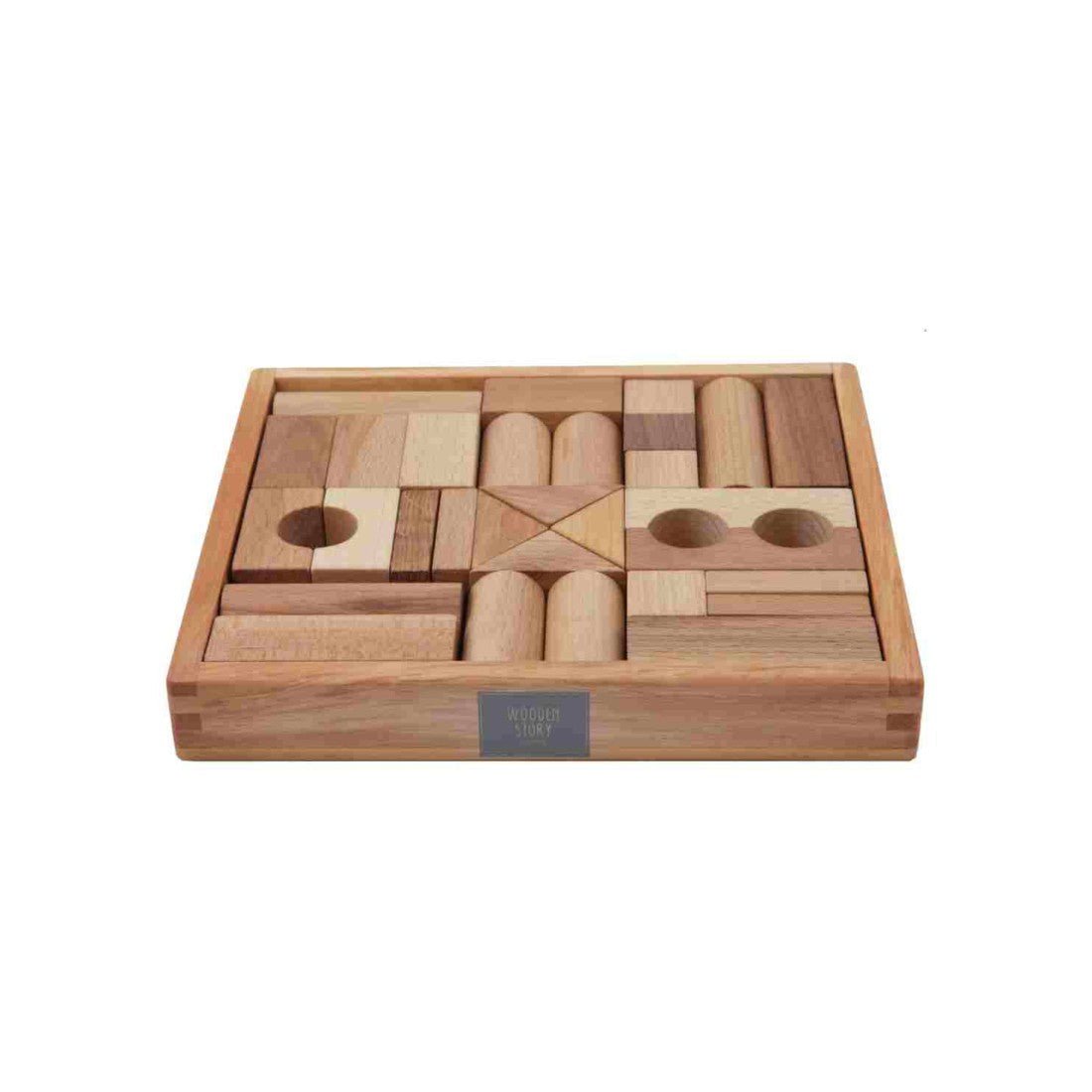 Montessori Wooden Blocks (30-Piece Natural Colours) - Tiny Tugz™