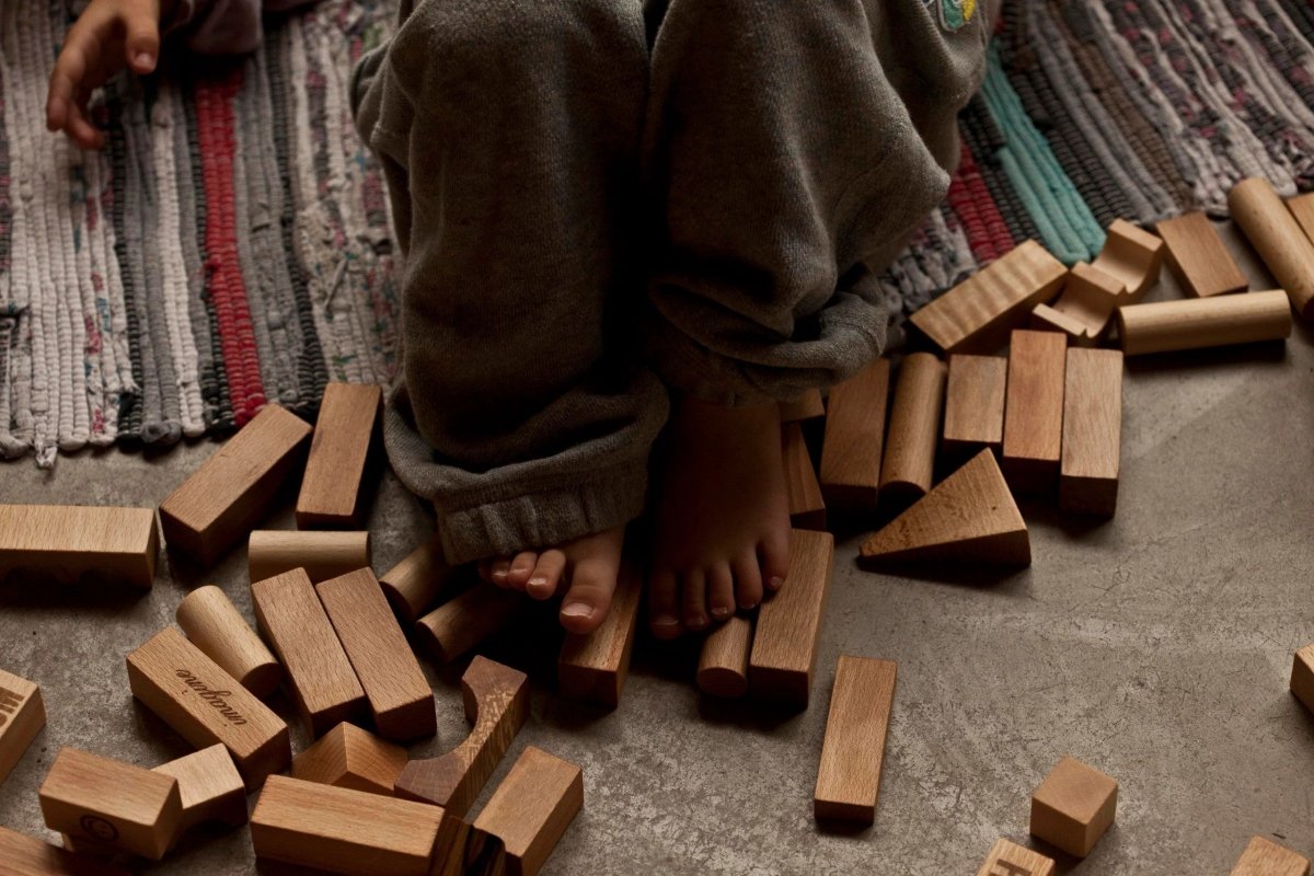 Montessori Wooden Blocks (30-Piece Natural Colours) - Tiny Tugz™