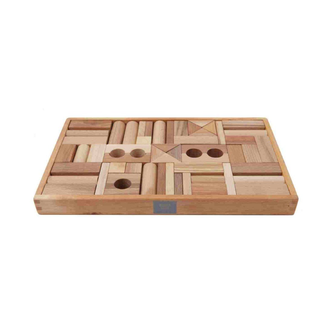 Montessori Wooden Blocks (54-Piece Natural Colours) - Tiny Tugz™