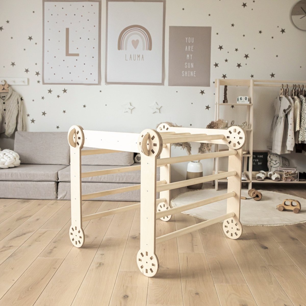 Montessori Wooden Climbing Arch – Foldable 4-Sided Play Frame (Ramp Excluded) - Tiny Tugz™