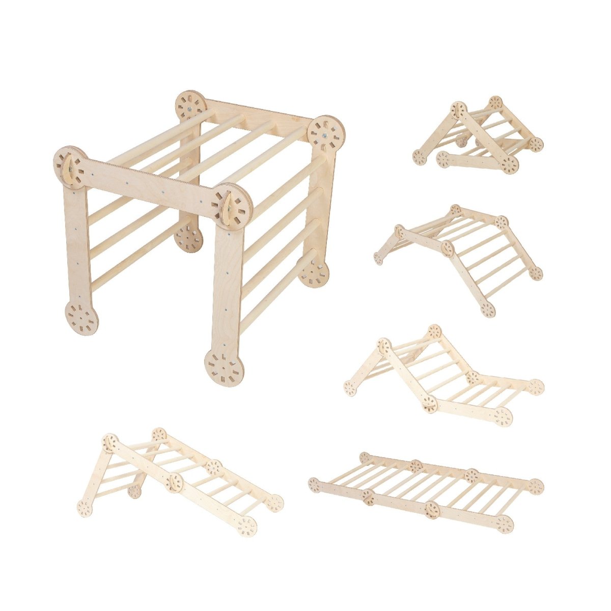 Montessori Wooden Climbing Arch – Foldable 4-Sided Play Frame (Ramp Excluded) - Tiny Tugz™