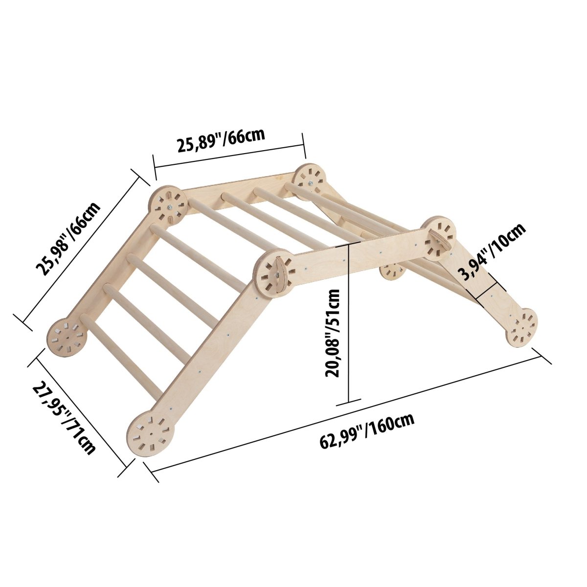Montessori Wooden Climbing Arch – Foldable 4-Sided Play Frame (Ramp Included) - Tiny Tugz™