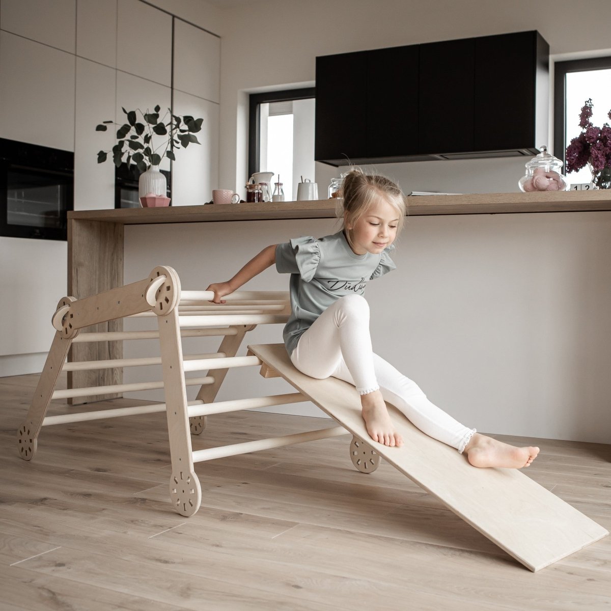 Montessori Wooden Climbing Arch – Foldable 4-Sided Play Frame (Ramp Included) - Tiny Tugz™