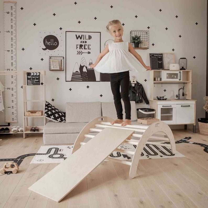 Montessori Wooden Climbing Arch (Ramp Included) - Tiny Tugz™