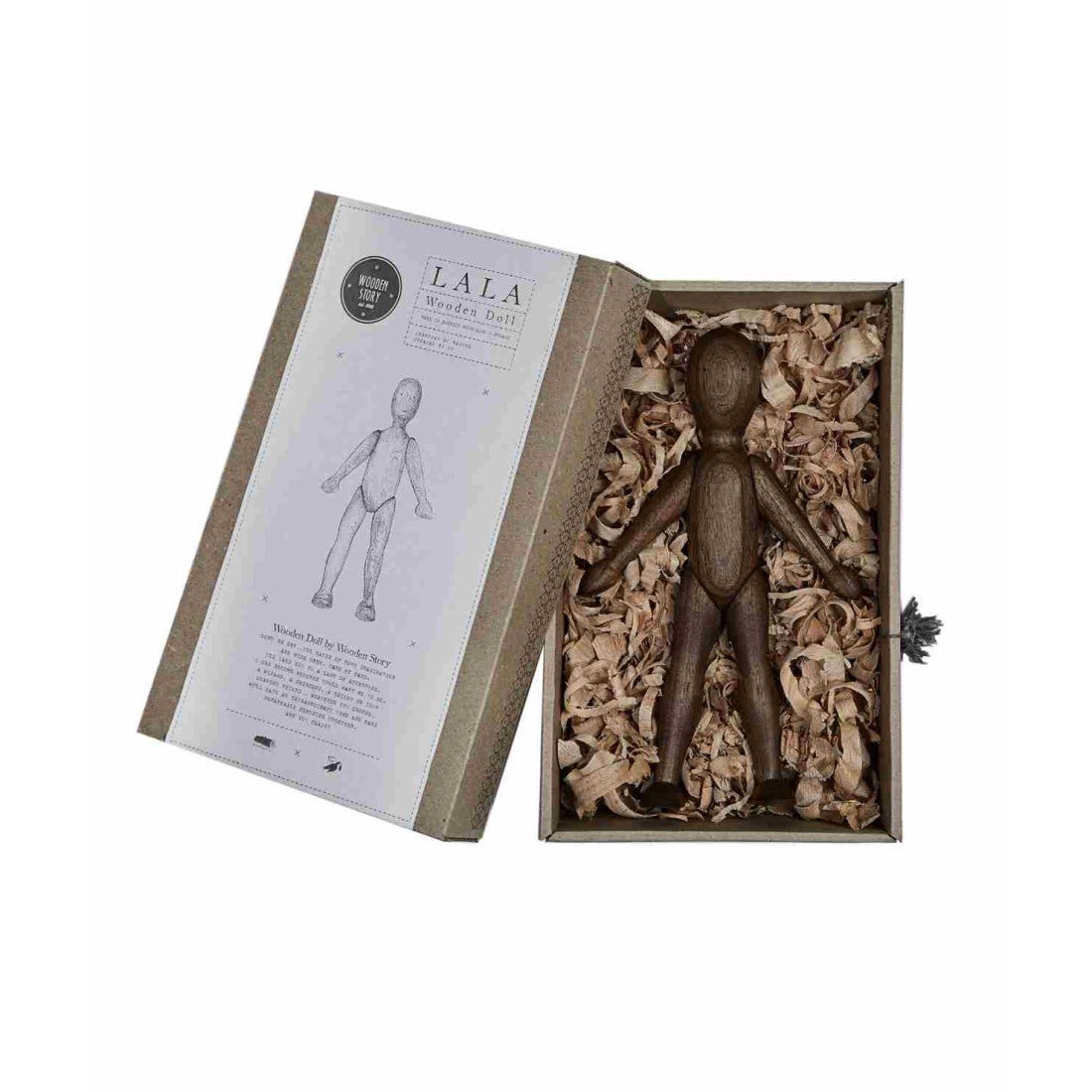 Montessori Wooden Doll with Dress (Dark Walnut Wood) - Tiny Tugz™