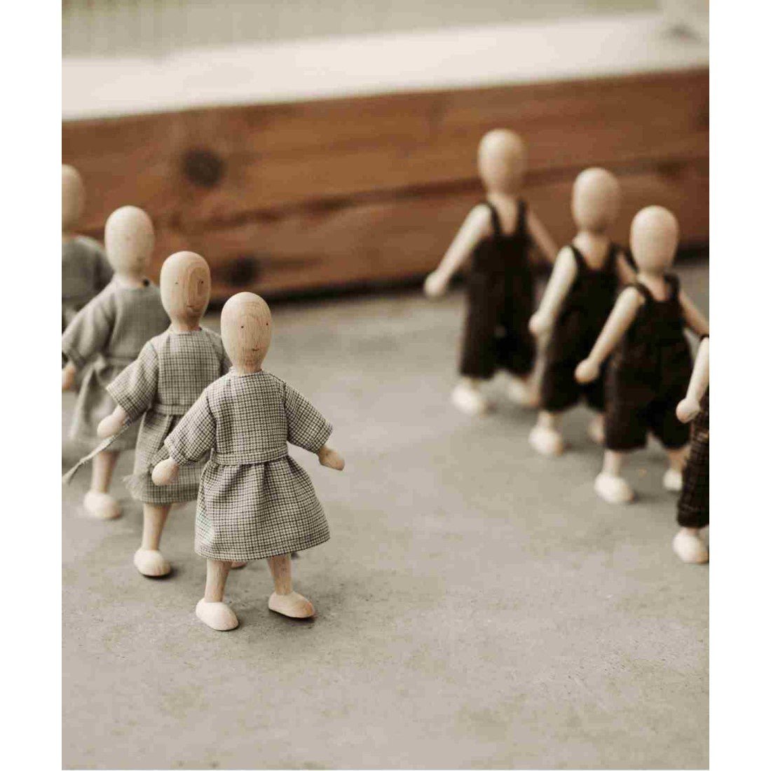 Montessori Wooden Doll with Dress (Dark Walnut Wood) - Tiny Tugz™