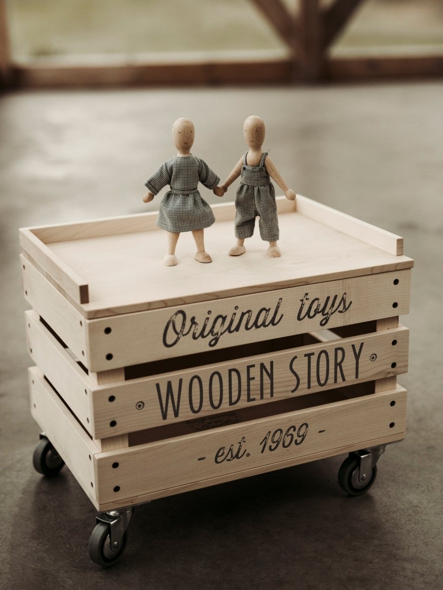 Montessori Wooden Doll with Dress (Light Beech Wood) - Tiny Tugz™