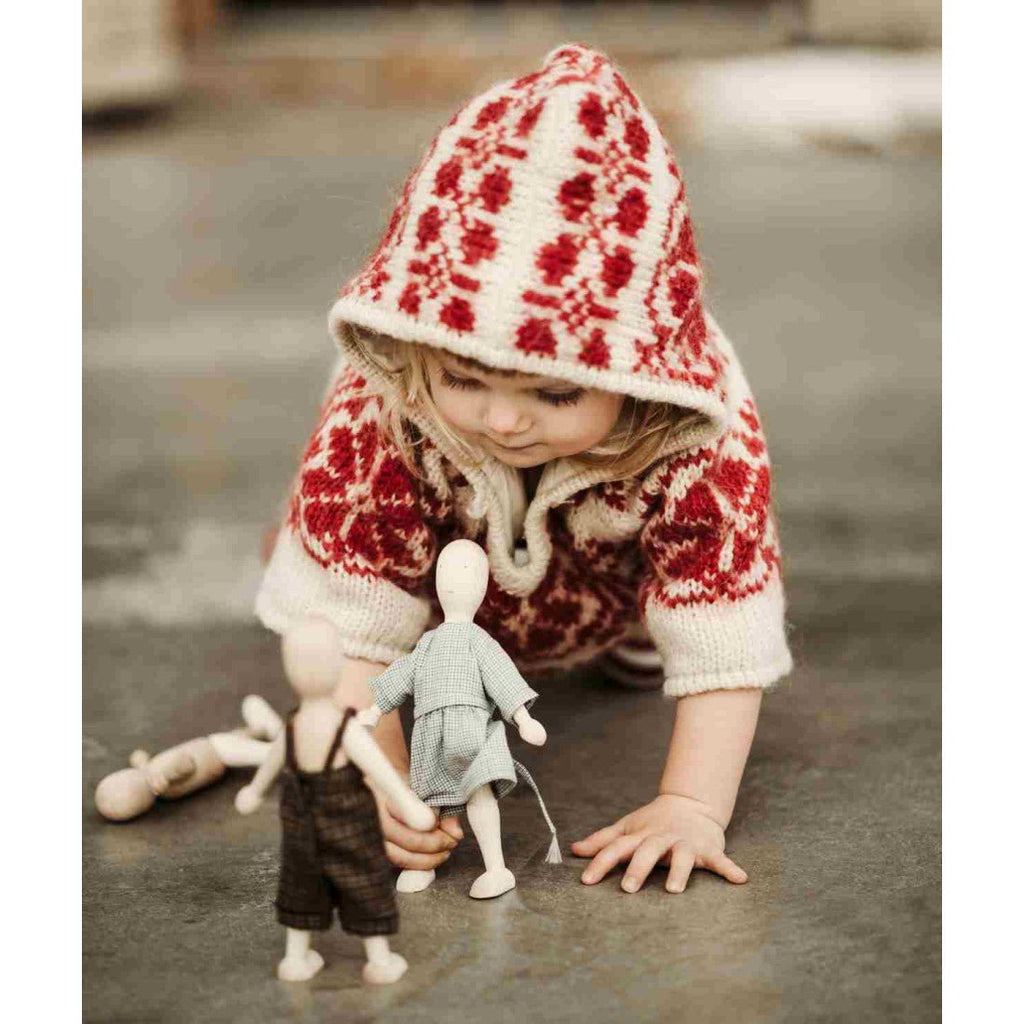 Montessori Wooden Doll with Dress (Light Beech Wood) - Tiny Tugz™