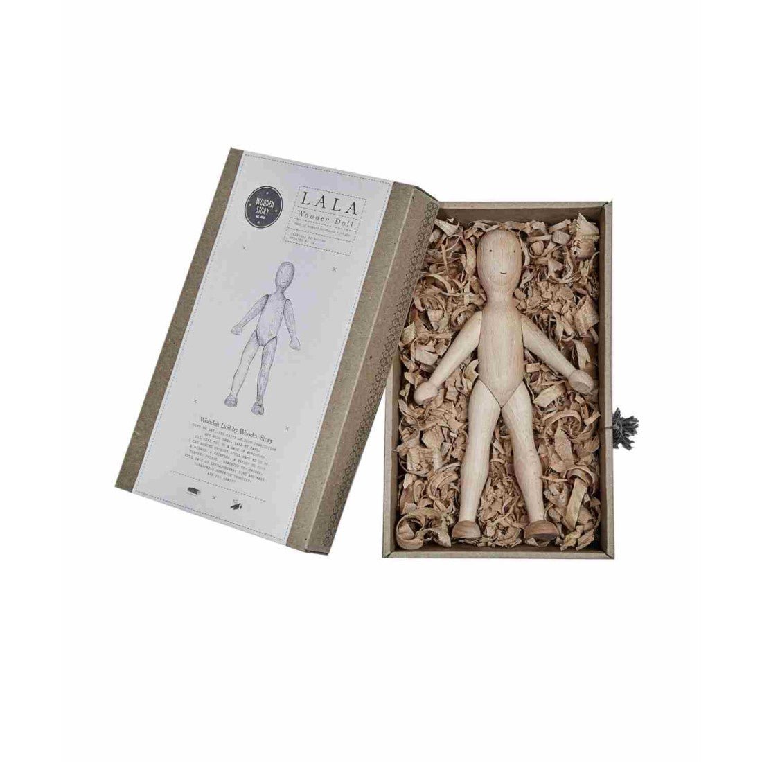 Montessori Wooden Doll with Dress (Light Beech Wood) - Tiny Tugz™