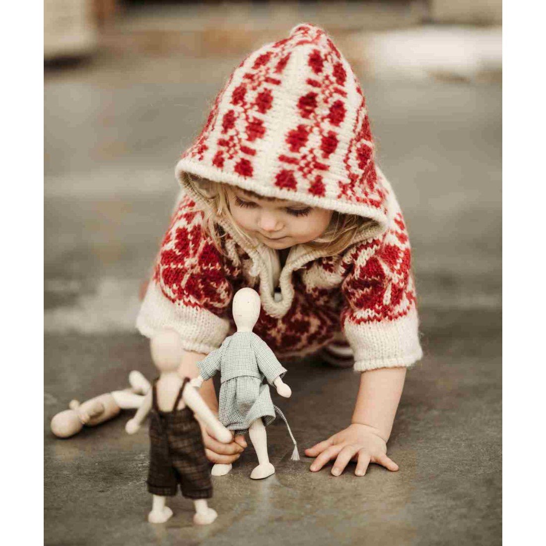 Montessori Wooden Doll with Pants (Dark Walnut Wood) - Tiny Tugz™
