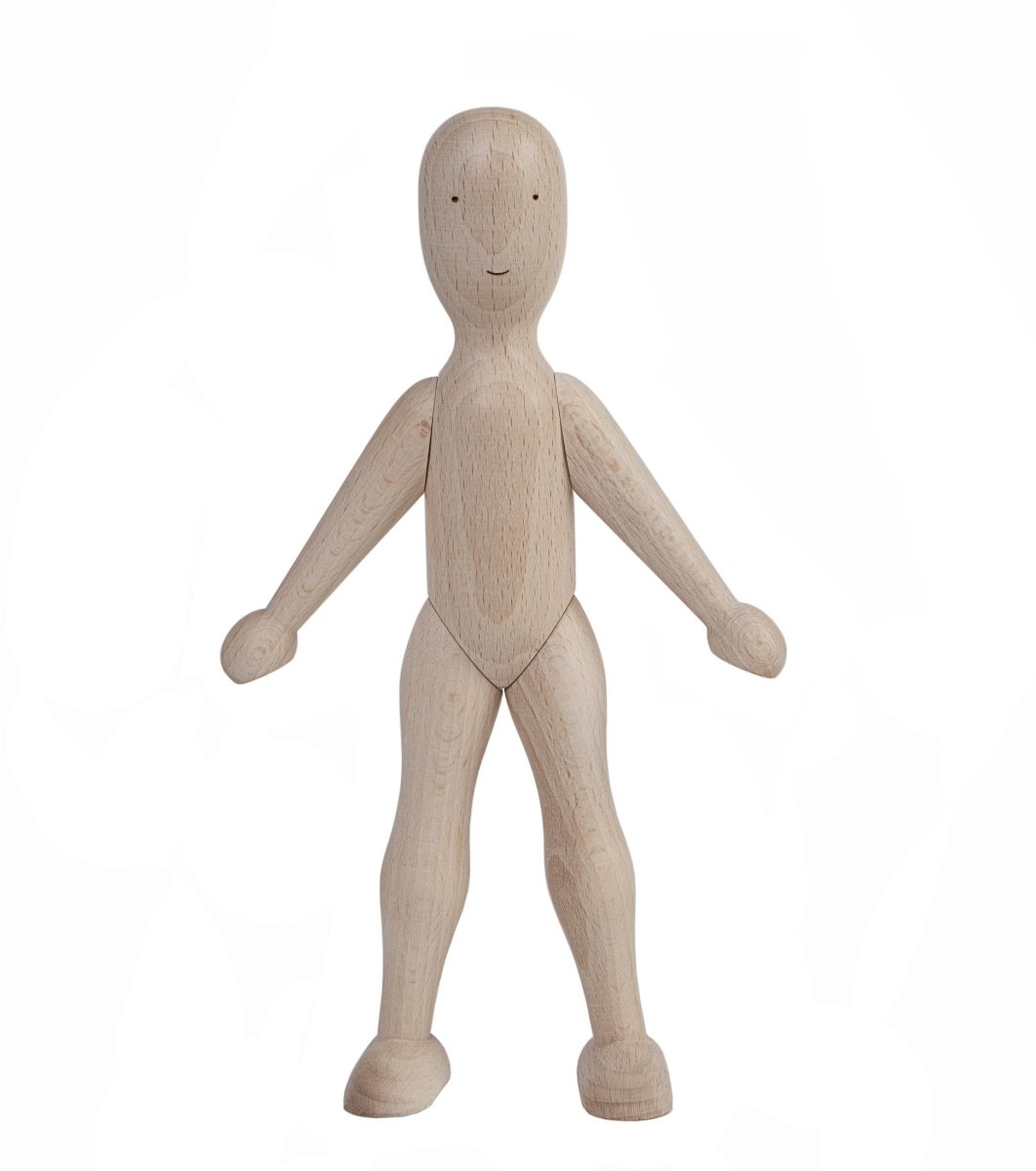 Montessori Wooden Doll with Pants (Light Beech Wood) - Tiny Tugz™