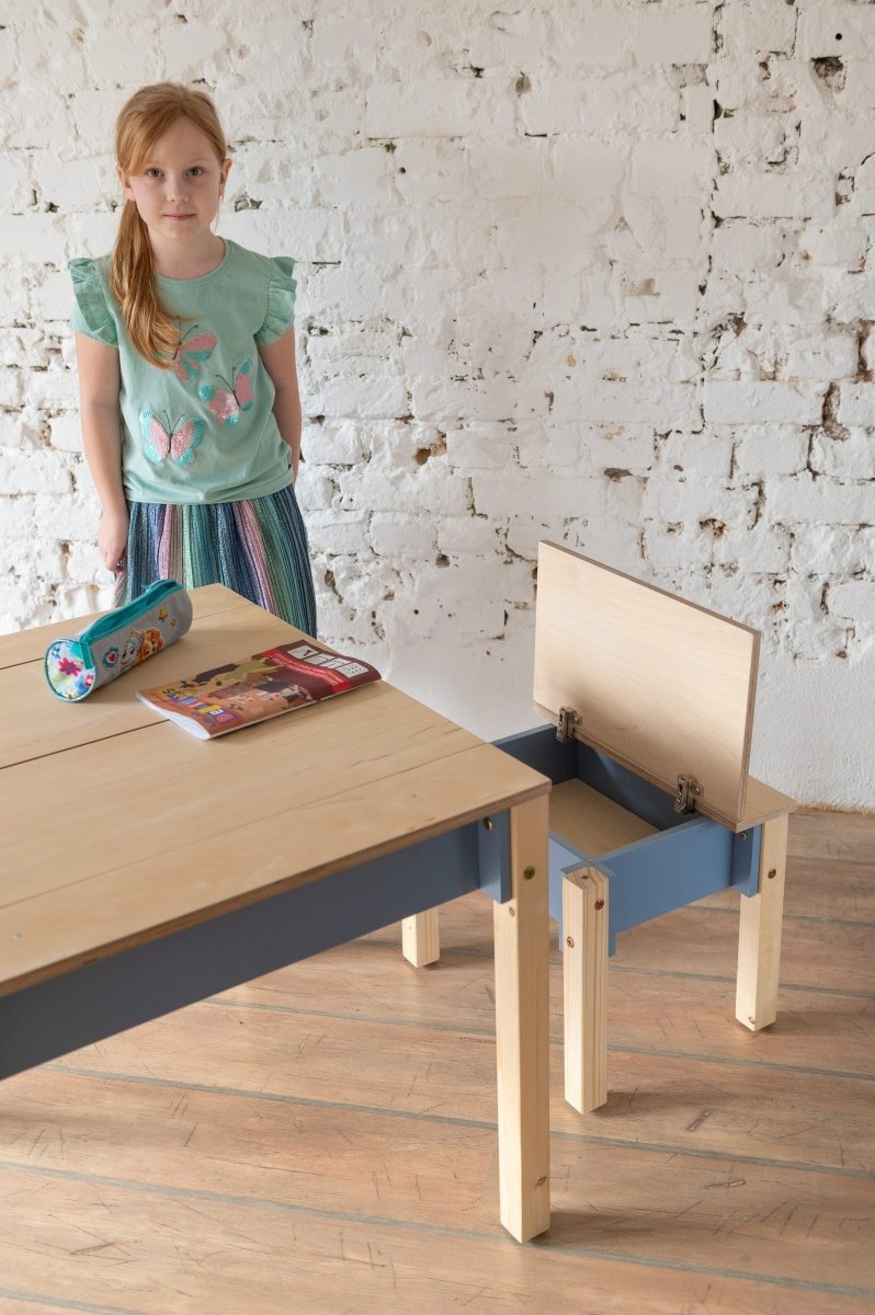 Montessori Wooden Kids Chair with Storage - Tiny Tugz™