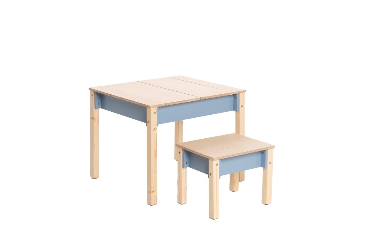 Montessori Wooden Kids Table & Chair Set with Storage - Tiny Tugz™