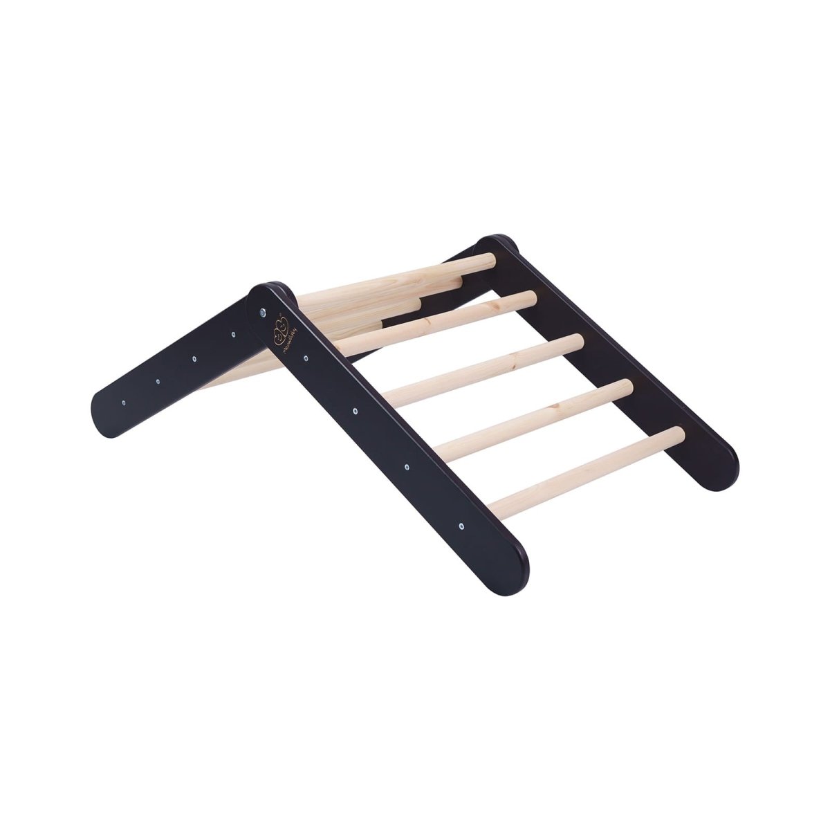 Montessori Wooden Ladder for Children – 9-Rung Birch Climbing Frame (Black) - Tiny Tugz™