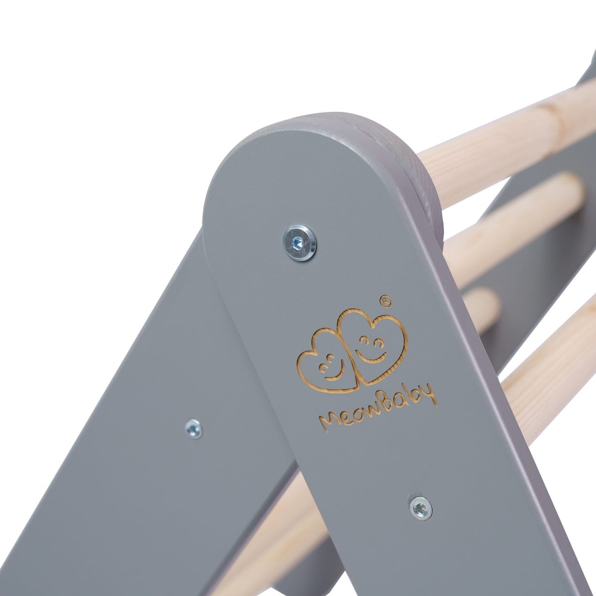 Montessori Wooden Ladder for Children – 9-Rung Birch Climbing Frame (Grey) - Tiny Tugz™