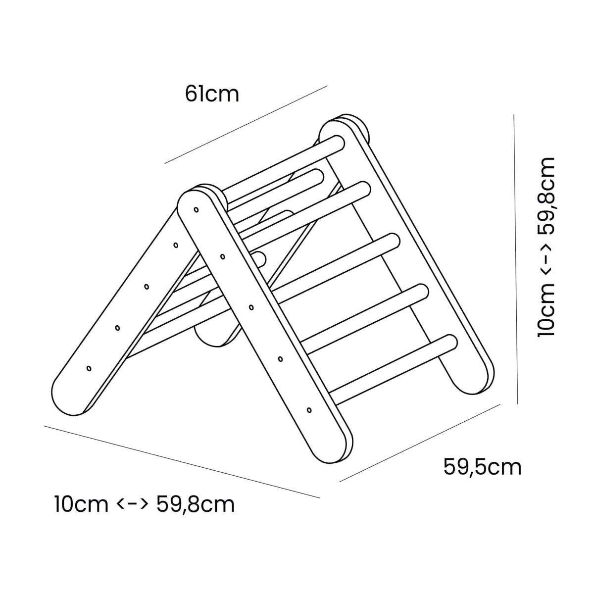 Montessori Wooden Ladder for Children – 9-Rung Climbing Frame (White) - Tiny Tugz™