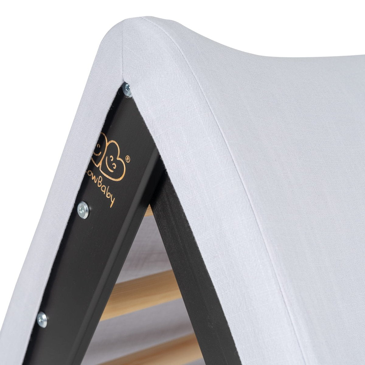 Montessori Wooden Ladder with Tent Cover (Blue-Grey) for Children – 9-Rung Climbing Frame (Black) - Tiny Tugz™