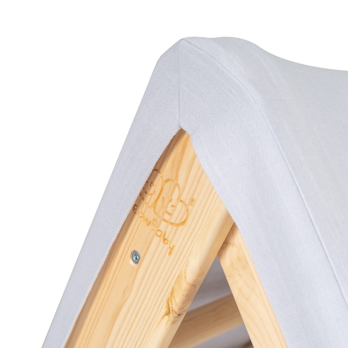 Montessori Wooden Ladder with Tent Cover (Blue-Grey) for Children – 9-Rung Climbing Frame (Natural Wood) - Tiny Tugz™