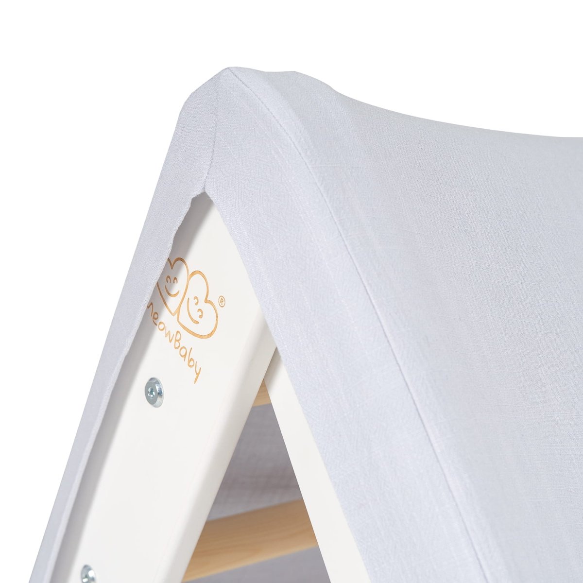 Montessori Wooden Ladder with Tent Cover (Blue-Grey) for Children – 9-Rung Climbing Frame (White) - Tiny Tugz™