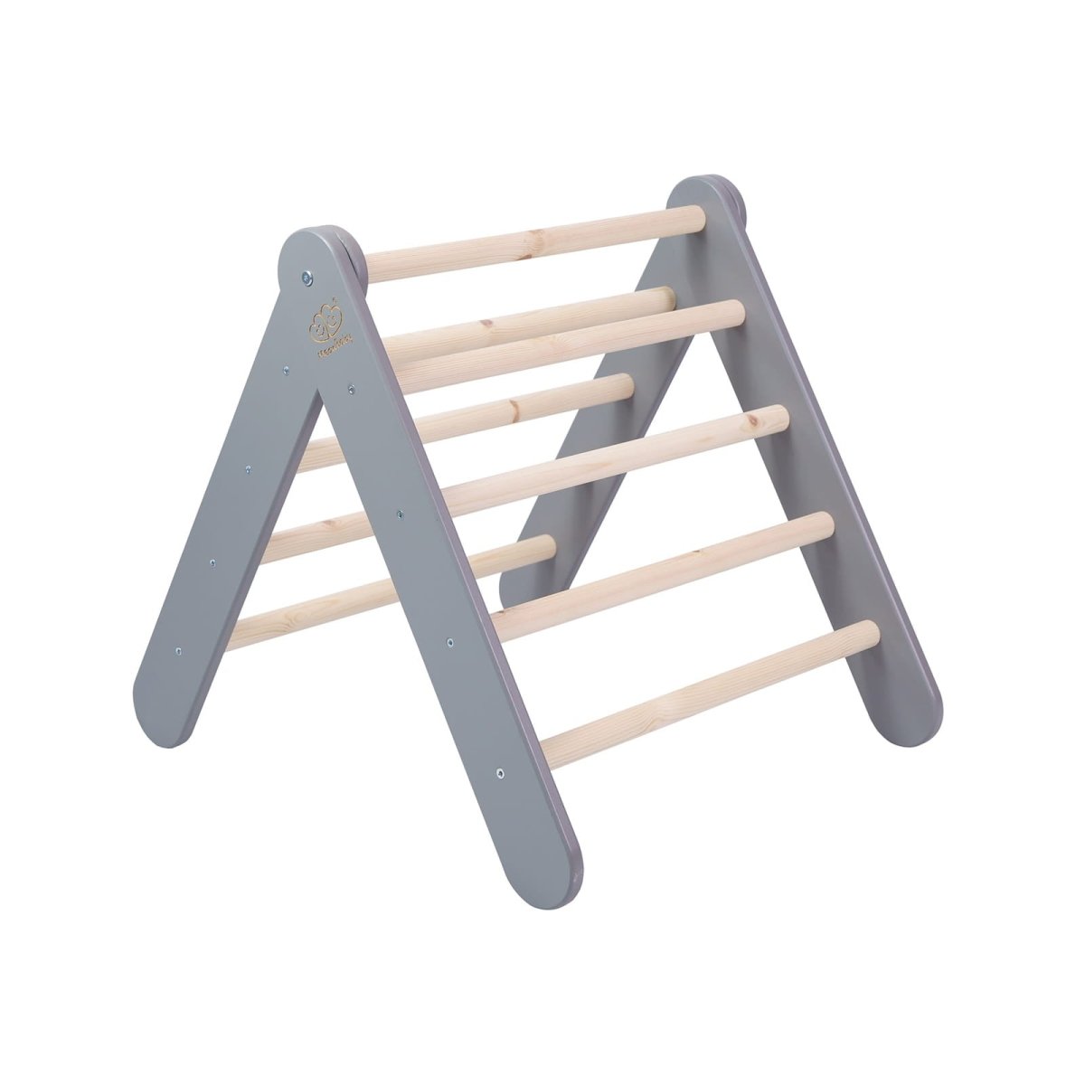 Montessori Wooden Ladder with Tent Cover (Pink) for Children – 9-Rung Climbing Frame (Grey)) - Tiny Tugz™