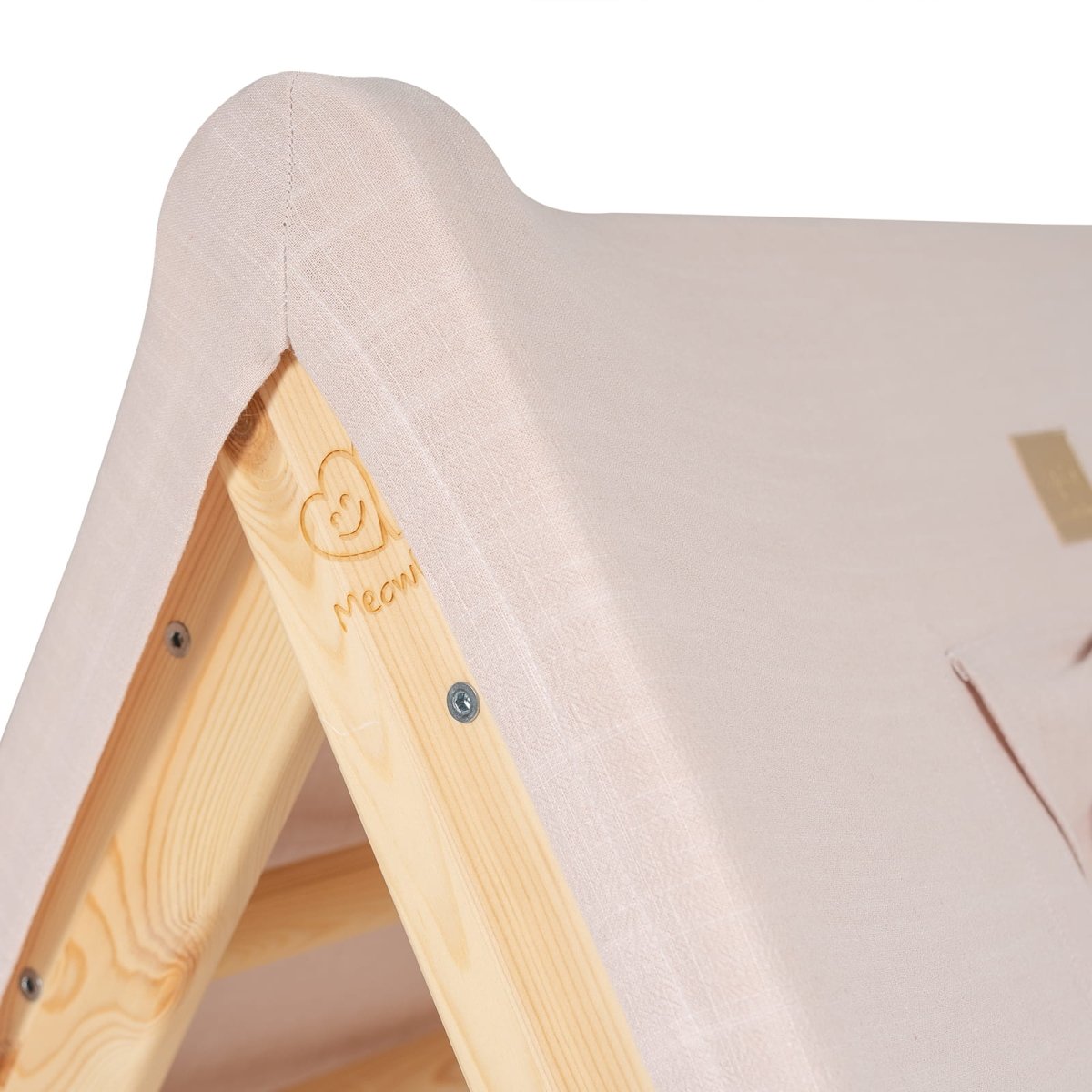 Montessori Wooden Ladder with Tent Cover (Pink) for Children – 9-Rung Climbing Frame (Natural Wood)) - Tiny Tugz™