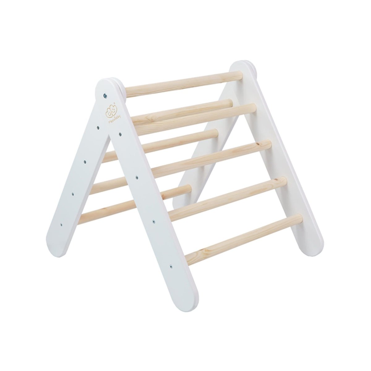 Montessori Wooden Ladder with Tent Cover (Pink) for Children – 9-Rung Climbing Frame (White) - Tiny Tugz™