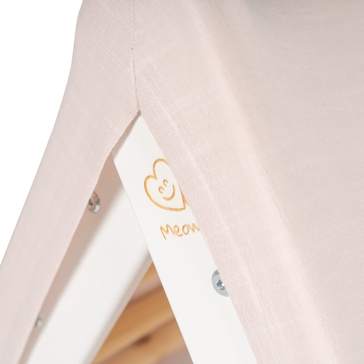 Montessori Wooden Ladder with Tent Cover (Pink) for Children – 9-Rung Climbing Frame (White) - Tiny Tugz™