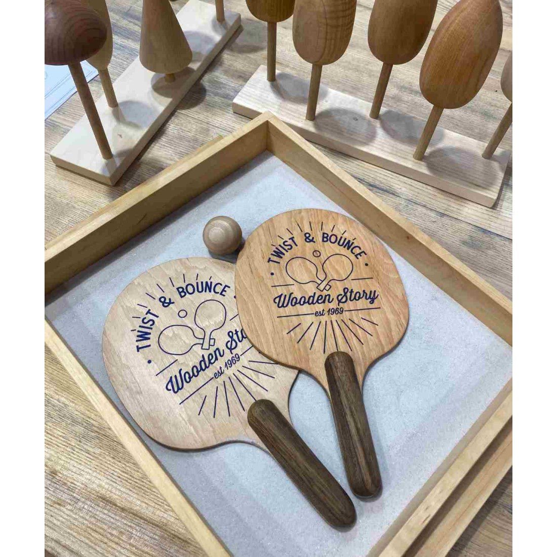 Montessori Wooden Paddle & Ball Game - Tiny Tugz™