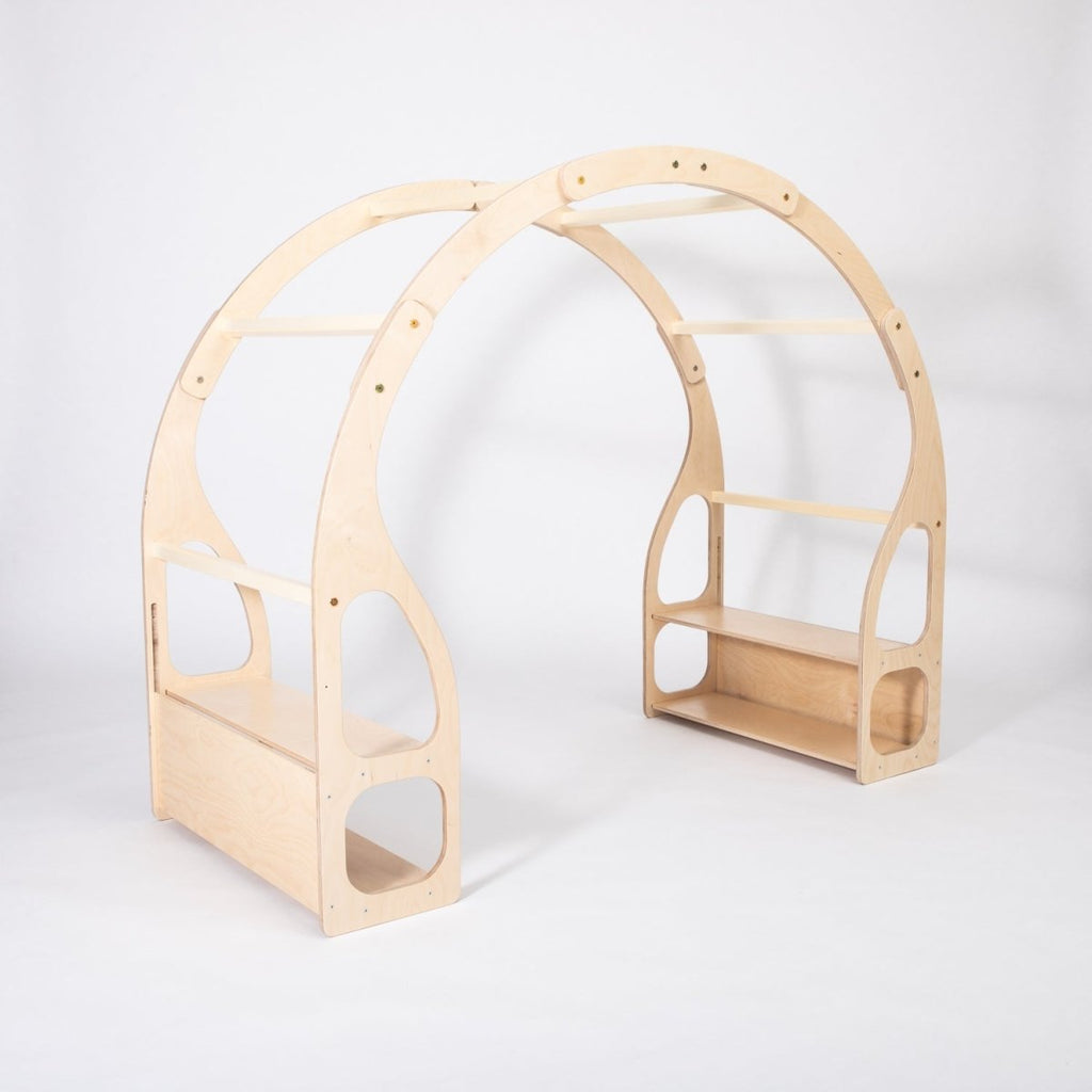 Montessori Wooden Play Stand – Modular Fort & Toy Shelf - Tiny Tugz™