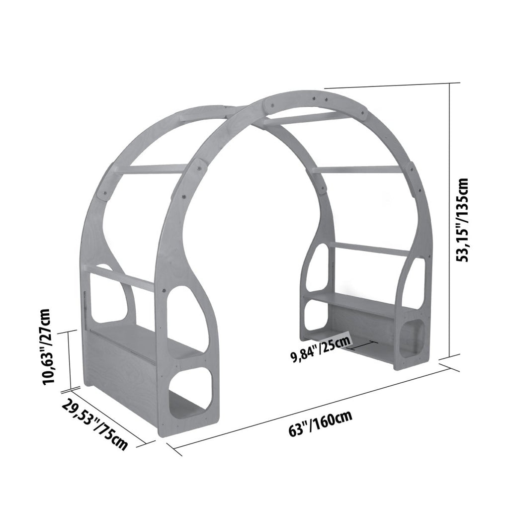 Montessori Wooden Play Stand – Modular Fort & Toy Shelf - Tiny Tugz™