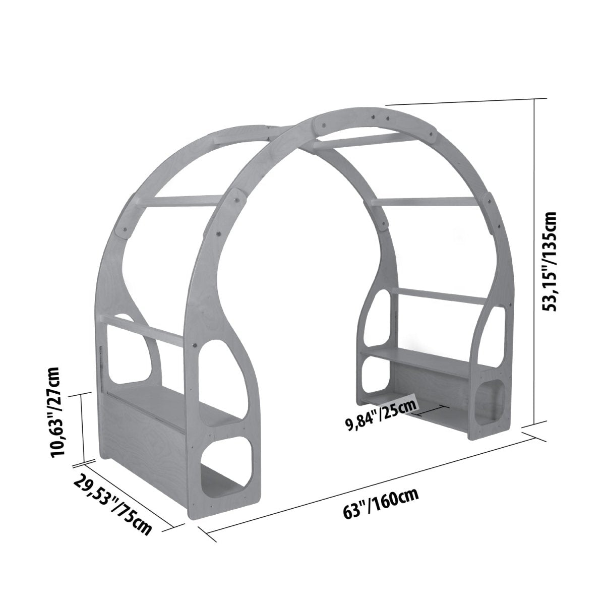 Montessori Wooden Play Stand – Modular Fort & Toy Shelf - Tiny Tugz™