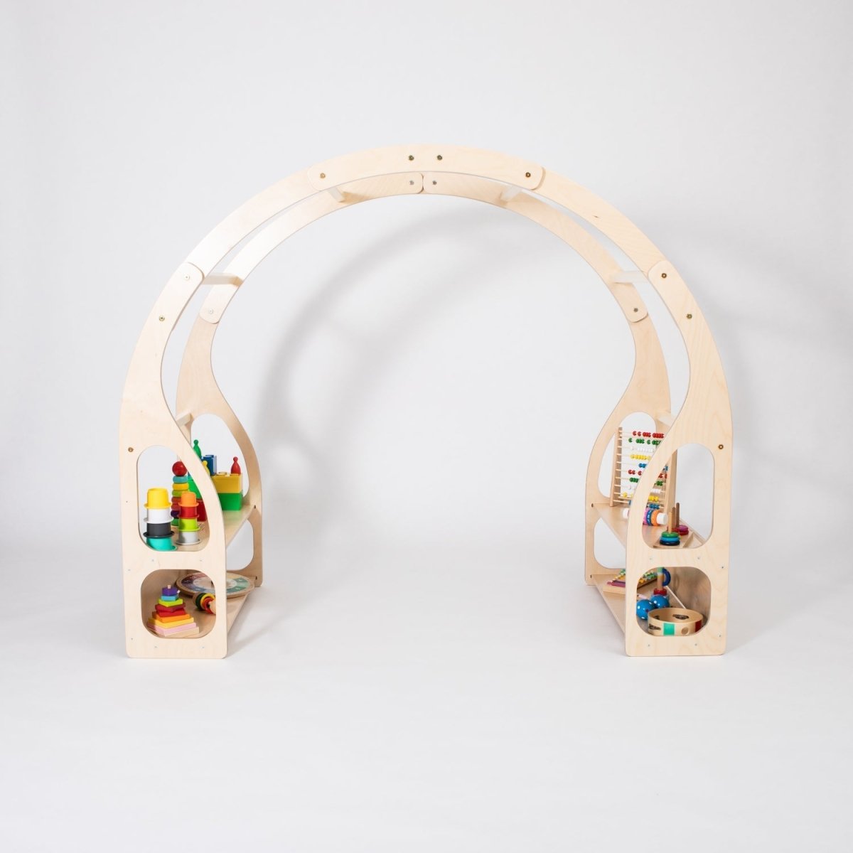 Montessori Wooden Play Stand – Modular Fort & Toy Shelf - Tiny Tugz™